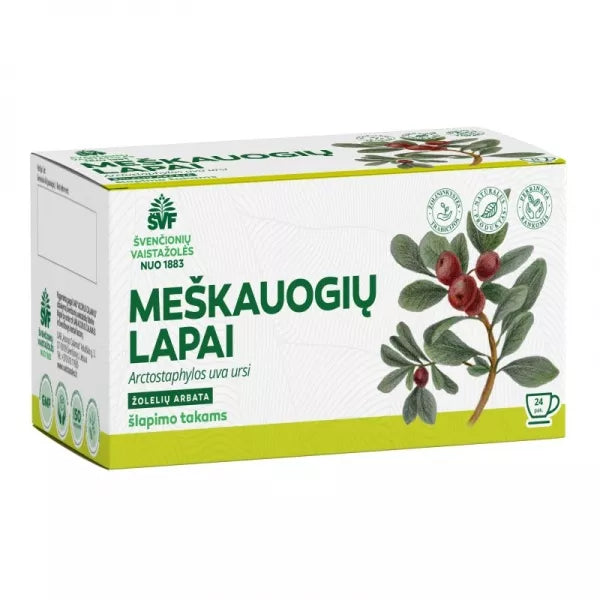 ŠVF žolelių arbata MEŠKAUOGIŲ LAPAI, 24 vnt. x 1,5 g